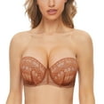 thumbnail image 1 of Wingslove Strapless Bra for Women Plus Size Push Up Underwire Multiway Support Bra,Caramel 42D, 1 of 9