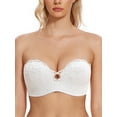 thumbnail image 1 of Wingslove Women's Push Up Strapless Bras Wireless Lace Plus Size Underwire Bra for Party,White 32B, 1 of 6