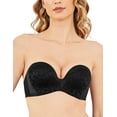 thumbnail image 1 of Wingslove Wirefree Anti-slip Push Up Strapless Bra For Women Full Coverage Support Multiway Contour Bra, Black 34DDD, 1 of 5