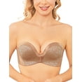 thumbnail image 1 of Wingslove Wirefree Anti-slip Push Up Strapless Bra For Women Full Coverage Support Multiway Contour Bra, Milk Coffee 36DD, 1 of 5
