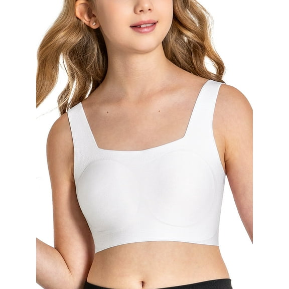 Wingslove Girls Training Bra Teenagers Seamless Removable Padded Wireless Fit Comfortable Breathable Bras for 10-17 Years
