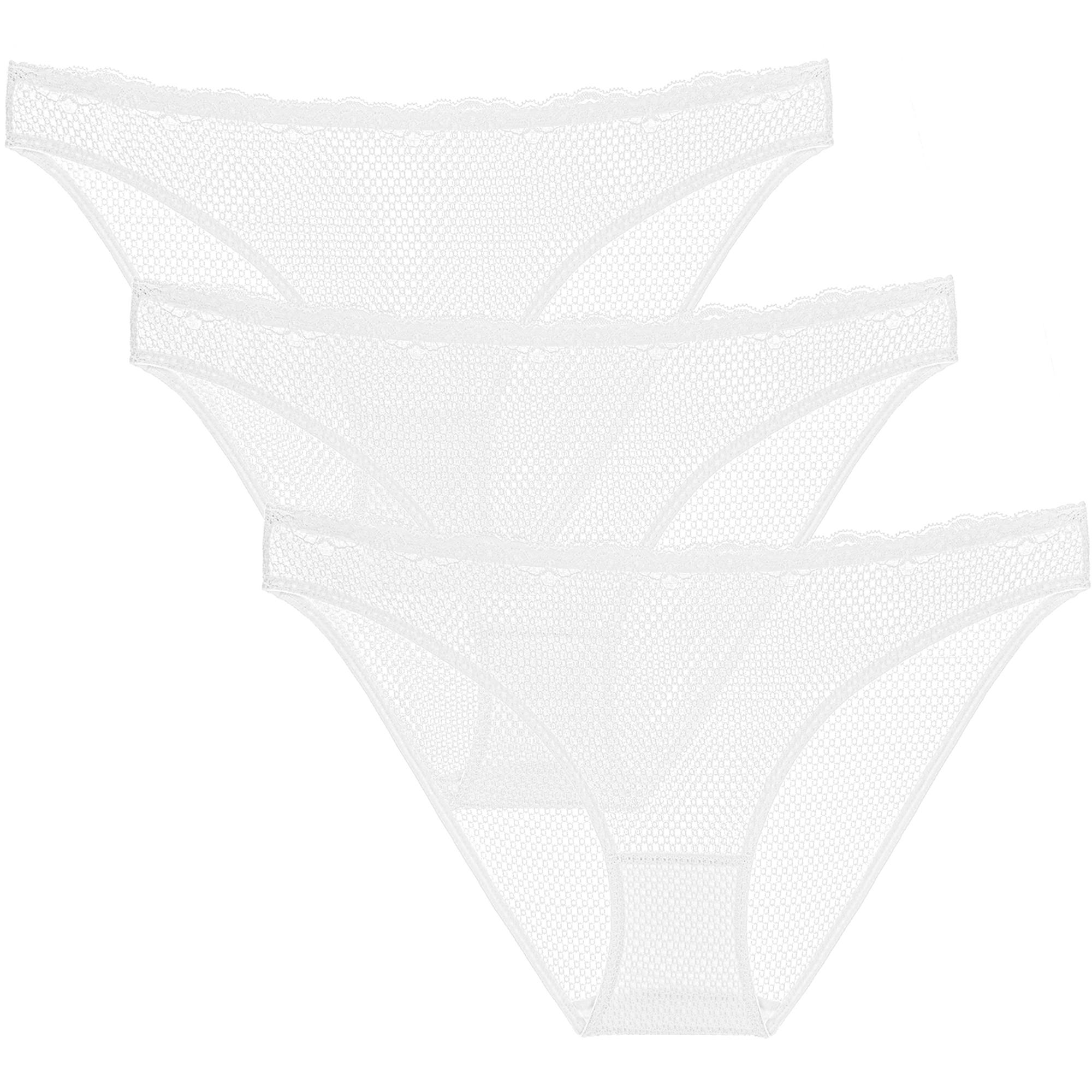 Wingslove Women's 3 Pack Bikini Panties See Through Hipster Underwear