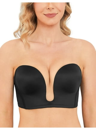 Deep Plunge Push Up Bra for Women Low Back Bra Wire Lifting Bra with  Multiway Convertible Straps