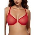 thumbnail image 1 of Wingslove Women's Front Closure Sheer See Through Bra Racerback Unlined Underwire Bras for Everyday, 1 of 6