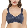 thumbnail image 1 of Wingslove Women's Full Coverage Plus Size Bra Non Padded Wireless Minimizer Bra, Gray Blue 40I, 1 of 8
