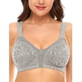 thumbnail image 1 of Wingslove Women's Full Coverage Plus Size Bra Non Padded Wireless Minimizer Bra, Silver Gray 46DD, 1 of 6