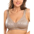 thumbnail image 1 of Wingslove Women's Full Coverage Plus Size Bra Non Padded Wireless Minimizer Bra, Toffee 36DD, 1 of 10