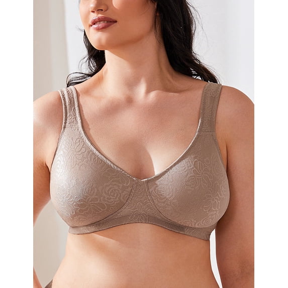 Wingslove Women's Full Coverage Wireless Support Non Padded Plus Size Minimizer Bra,Toffee 46C