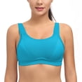 thumbnail image 1 of Wingslove Women's Non Padded Wireless Plus Size High Impact Sports Bra, Blue 36C, 1 of 11