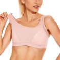 thumbnail image 1 of Wingslove Women's Non Padded Wireless Plus Size High Impact Sports Bra, Pink 34G, 1 of 10