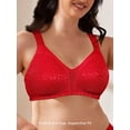 thumbnail image 1 of Wingslove Women's Plus Size Full Coverage Minimizer Bra Wirefree Non Padded for Everyday Comfort, Red 48H, 1 of 5