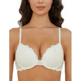 Barely There Women'S Barely There Women'S Customflex Fit Everyday Push-Up Wirefree  Bra, White, Large 