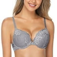 thumbnail image 1 of Wingslove Women's Push Up Sexy Lace Padded Plunge Underwire Lift Up Bras Add 1 Cup Boost Brassiere,Gray 32DDD, 1 of 7
