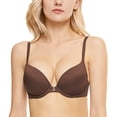 thumbnail image 1 of Wingslove Women's Push up Bra Underwire Seamless Comfort Lightly Padded Plunge T-Shirt Bra, Chocolate 36D, 1 of 6