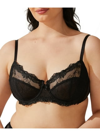 Sexy Women 1/4 Cup Open Front Hole Bra Sheer Lace See-through Non Padded  Bra 
