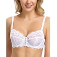 thumbnail image 1 of Wingslove Women’s Sexy Lace Bra Underwire Non Padded Full Coverage Unlined Plus Size Bralette,White 40G, 1 of 9