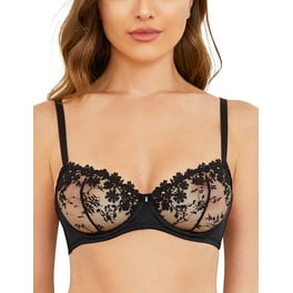 Wingslove Women's Sexy Lace Balconette Bra Longline See Through