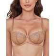 thumbnail image 1 of Wingslove Women's Sexy Lace Sheer Bra Demi Mesh Balconette See Through Unlined Underwire with Silicone Nipple,Milk Coffee 36DD, 1 of 7
