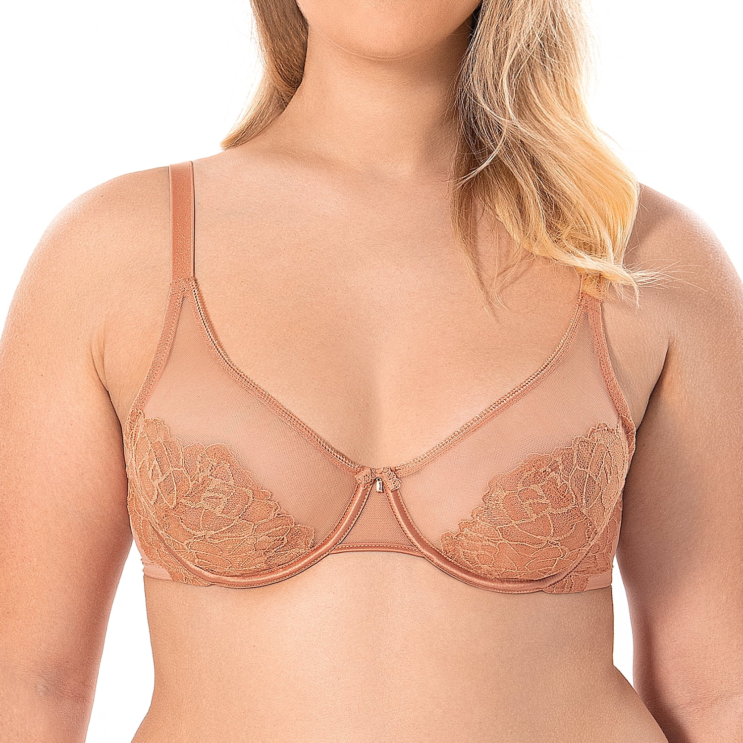 Wingslove Women's Sheer Lace Bra Minimizer See Through Unlined