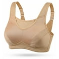 thumbnail image 1 of Wingslove Women's Sports Bra Full Coverage Wireless Bra Plus Size High Impact Non Padded Workout Bra,Beige 46B, 1 of 12
