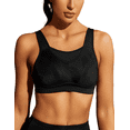 thumbnail image 1 of Wingslove Women's Sports Bra Full Coverage Wireless Bra Plus Size High Impact Non Padded Workout Bra,Black 34B, 1 of 11
