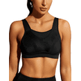 thumbnail image 1 of Wingslove Women's Sports Bra Full Coverage Wireless Bra Plus Size High Impact Non Padded Workout Bra,Black 36DD, 1 of 10
