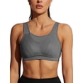 thumbnail image 1 of Wingslove Women's Sports Bra Full Coverage Wireless Bra Plus Size High Impact Non Padded Workout Bra,Gray 34DD, 1 of 12