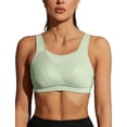 thumbnail image 1 of Wingslove Women's Sports Bra Full Coverage Wireless Bra Plus Size High Impact Non Padded Workout Bra,Green 36C, 1 of 12