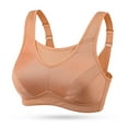 thumbnail image 1 of Wingslove Women's Sports Bra Full Coverage Wireless Bra Plus Size High Impact Non Padded Workout Bra,Orange 38D, 1 of 6