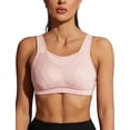 thumbnail image 1 of Wingslove Women's Sports Bra Full Coverage Wireless Bra Plus Size High Impact Non Padded Workout Bra,Pink 46G, 1 of 12