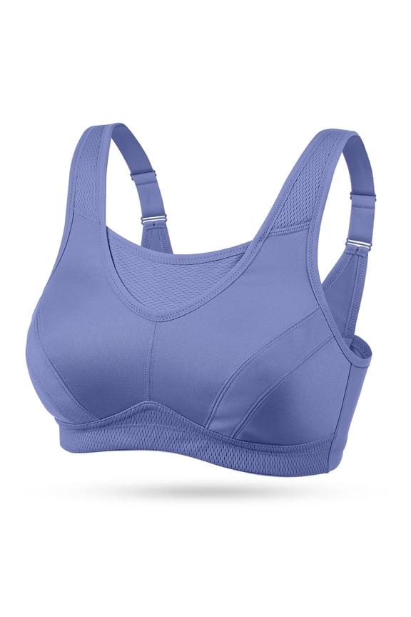 Women's Sports Bra Full Coverage Wireless Bra Plus Size High Impact Non Padded Workout Bra,Purple 36G