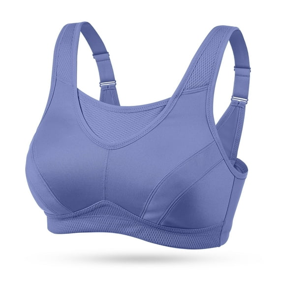 Wingslove Women's Sports Bra Full Coverage Wireless Bra Plus Size High Impact Non Padded Workout Bra,Purple 48D