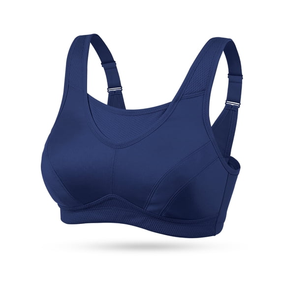 Wingslove Women's Sports Bra Full Coverage Wireless Bra Plus Size High Impact Non Padded Workout Bra,Violet 42DD
