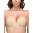 thumbnail image 1 of Wingslove Women's Strapless Bra Push Up Full Coverage Plus Size Bra Underwire Multiway Contour Red Carpet, Nude 34G, 1 of 6