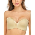 thumbnail image 1 of Wingslove Women's Strapless Multiway Push Up Bra Wireless Plus Size Convertible Bra, Beige 38C, 1 of 6