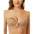 thumbnail image 1 of Wingslove Women's Strapless Multiway Push Up Bra Wireless Plus Size Convertible Bra, Coffee 32DD, 1 of 6
