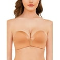 thumbnail image 1 of Wingslove Women's Strapless Multiway Push Up Bra Wireless Plus Size Convertible Bra, Orange 34H, 1 of 4