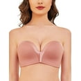 thumbnail image 1 of Wingslove Women's Strapless Multiway Push Up Bra Wireless Plus Size Convertible Bra, Rose Brown 34D, 1 of 4