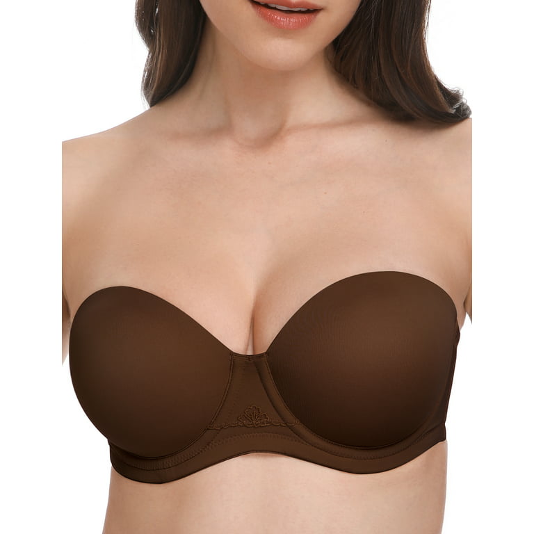 DELIMIRA Women's Strapless Bra Plus Size Underwire Multiway Unlined Bras