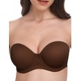 thumbnail image 1 of Wingslove Women's Strapless Push Up Bra Plus Size Full Figure Underwire Multiway Contour Bra, Chocolate 34DD, 1 of 8