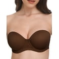 thumbnail image 1 of Wingslove Women's Strapless Push Up Bra Plus Size Full Figure Underwire Multiway Contour Bra, Chocolate 40C, 1 of 9