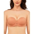 thumbnail image 1 of Wingslove Women's Strapless Push Up Bra Plus Size Full Figure Underwire Multiway Contour Bra, Pink Brown 34A, 1 of 5