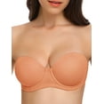 thumbnail image 1 of Wingslove Women's Strapless Push Up Bra Plus Size Full Figure Underwire Multiway Contour Bra, Pink Brown 36C, 1 of 5