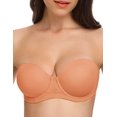 thumbnail image 1 of Wingslove Women's Strapless Push Up Bra Plus Size Full Figure Underwire Multiway Contour Bra, Pink Brown 38G, 1 of 6