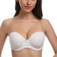 thumbnail image 1 of Wingslove Women's Strapless Push Up Bra Plus Size Full Figure Underwire Multiway Contour Bra,White 34DDD, 1 of 6