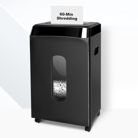 Wingwise 10-Sheet Cross Cut Heavy Duty Paper Shredder with 6.1 Gallon Wastebasket for Home Office Use,Black