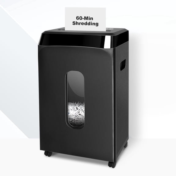 Wingwise 10-Sheet Cross Cut Heavy Duty Paper Shredder with 6.1 Gallon Wastebasket for Home Office Use,Black