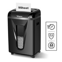 Wingwise 9-Sheet Micro Cut Paper Shredder with 5.8 Gallon Wastebasket for Home Office Use,Black
