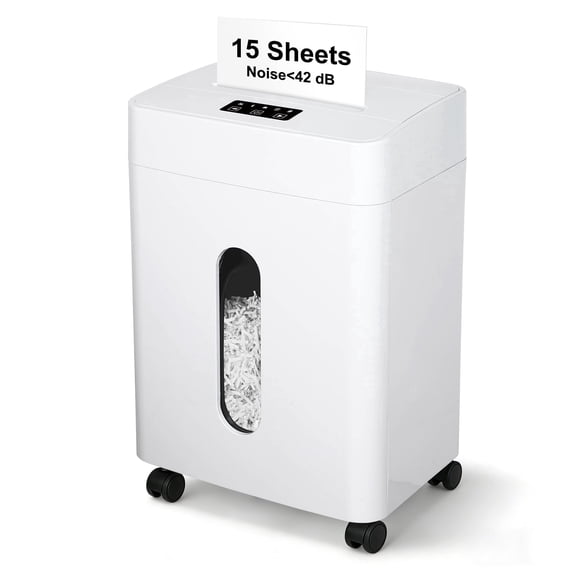 Wingwise Paper Shredder, 15 Sheets P4 Cross Cut Shredder, 6.6 Gallon Bin, CD/Credit Card Shredder, Home & Office Use