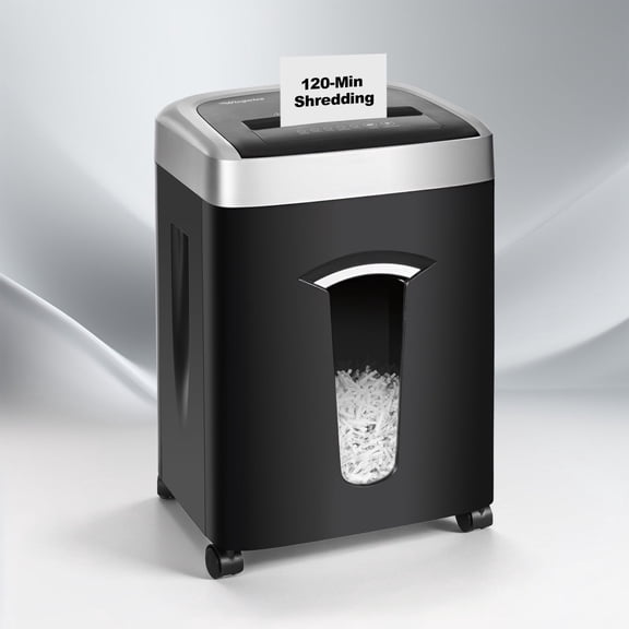 Wingwise Paper Shredder, 18 Sheets P4 Cross Cut Shredder, 7.9 Gallon Bin, CD/Credit Card Portable desktop use